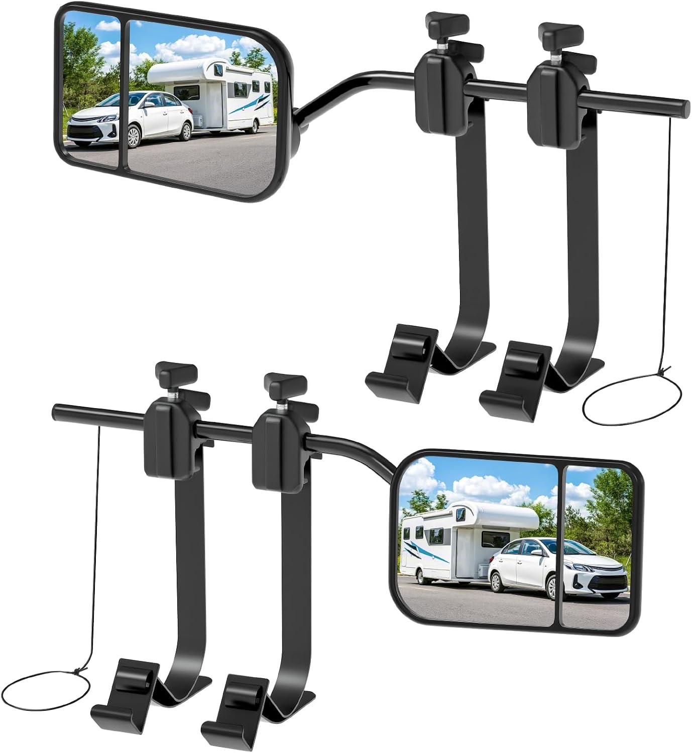 Wohnwagen Spiegel Auto Spiegel für Wohnwagen universal Zusatzspiegel Wohnmobil Außen Konvexspiegel wohnwagen 360° Drehung einstellbar für alle gängigen Fahrzeugtypen, Type 4
