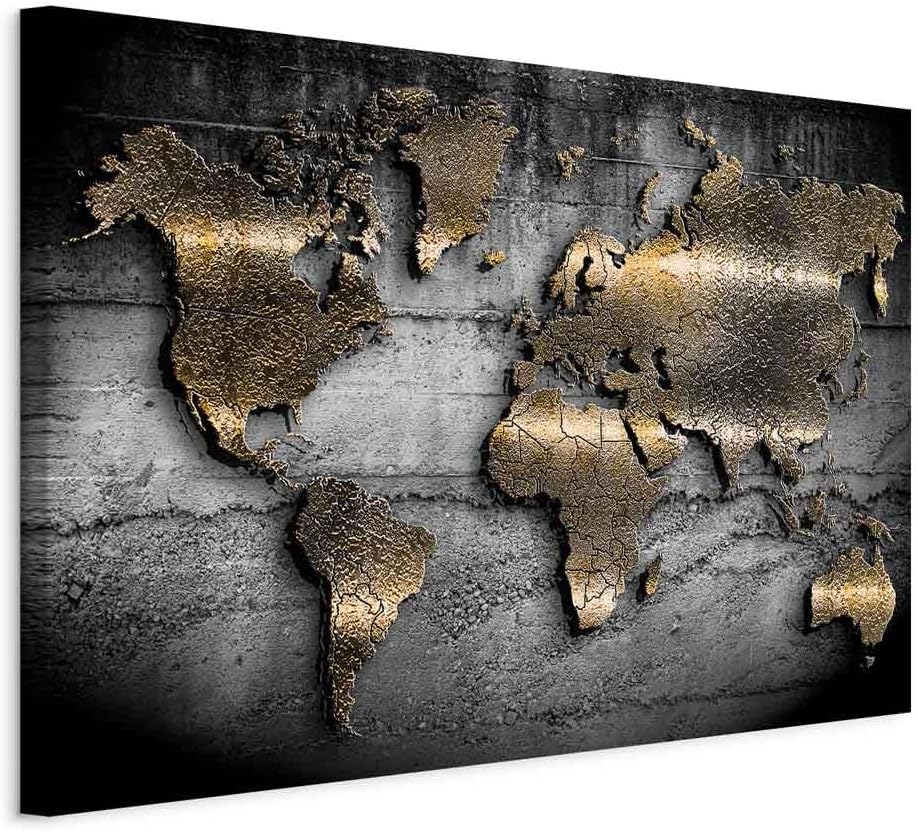 B&D XXL - Akustikbild Kontinente Textur Schwarz, 120x80 cm, 1-teilig, Büro