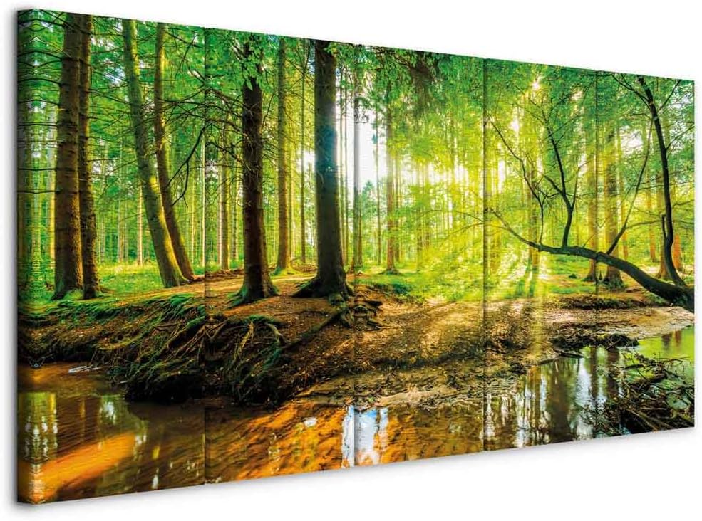 B&D XXL - Akustikbild Akustikplatten Landschaft, 200x80 cm, 5-teilig, Büro