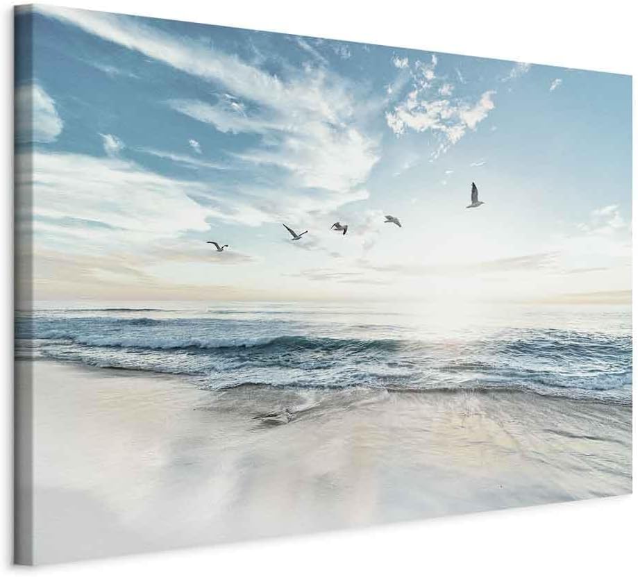 murando - Akustikbild Meer Vögel Möwen, 120x80 cm, 1-teilig, Schallschutz