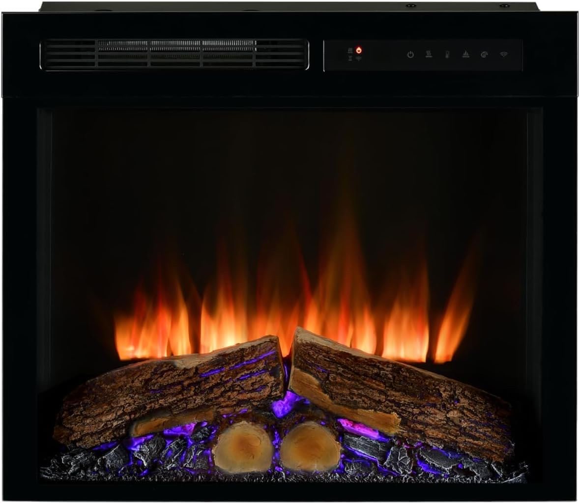 Dimplex Spark 23" Elektrokamin Einsatz - Wandkamin - LED Elektro Kamin mit 2kW Heizung - Optiflame Flammeneffekt, Regelbarer Flammengeschwindigkeit & Helligkeit - Timer & Fernbedienung