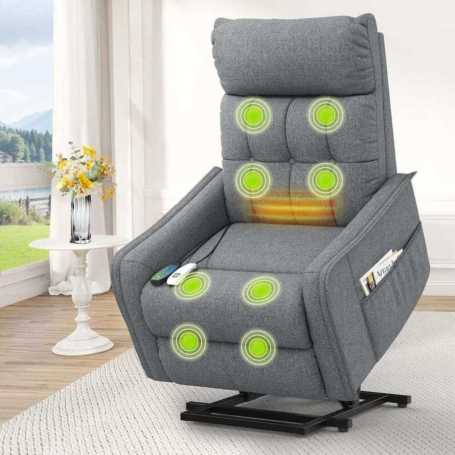 Srfzluxy Fernsehsessel Relaxsessel mit Aufstehhilfe, Massage und Heizung (Srfzluxy)