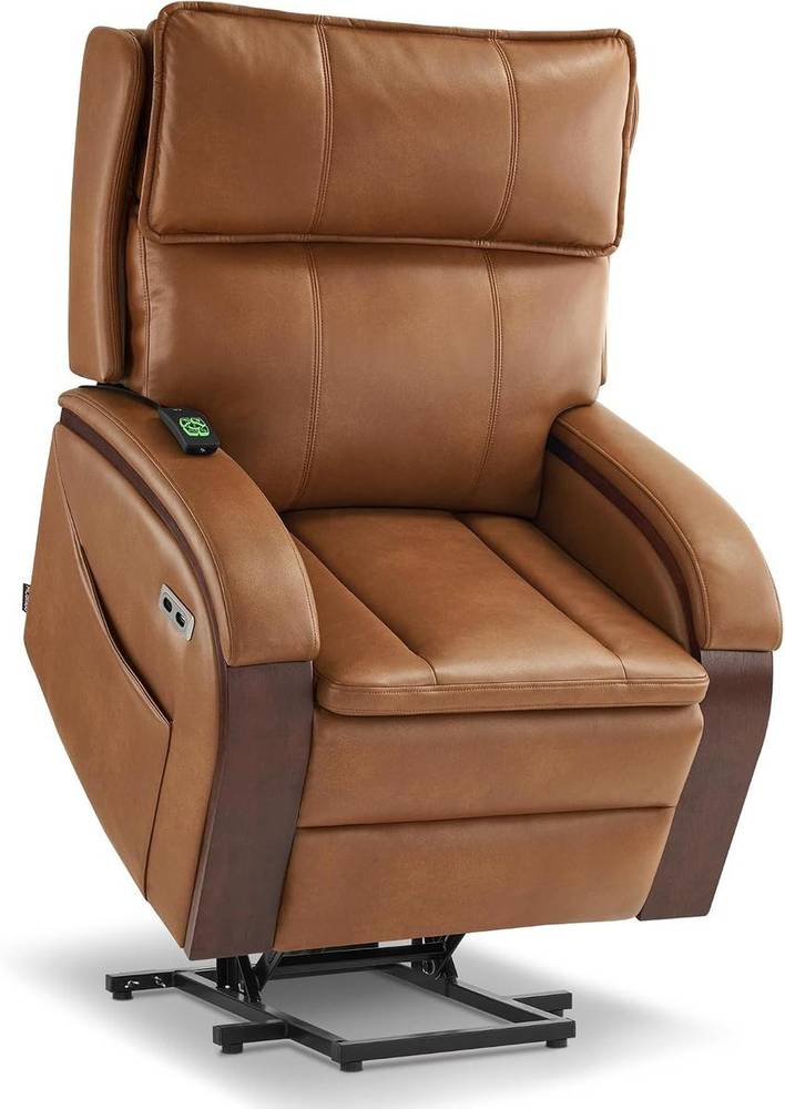 Fernsehsessel/Relaxsessel mit elektrischer Aufstehhilfe, Massage/Wärme/Liegefunktion, USB & TYP-C (Braun)