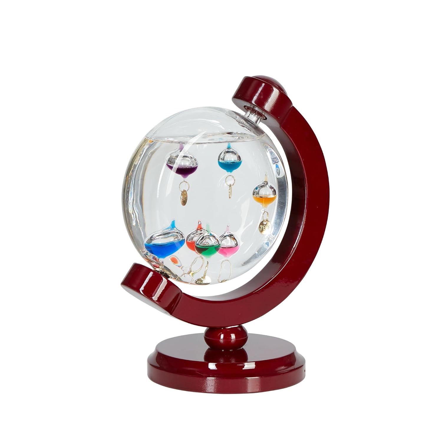 JINGYUE Galileo-Thermometer rund, 7 Kugeln, 60–84 °F
