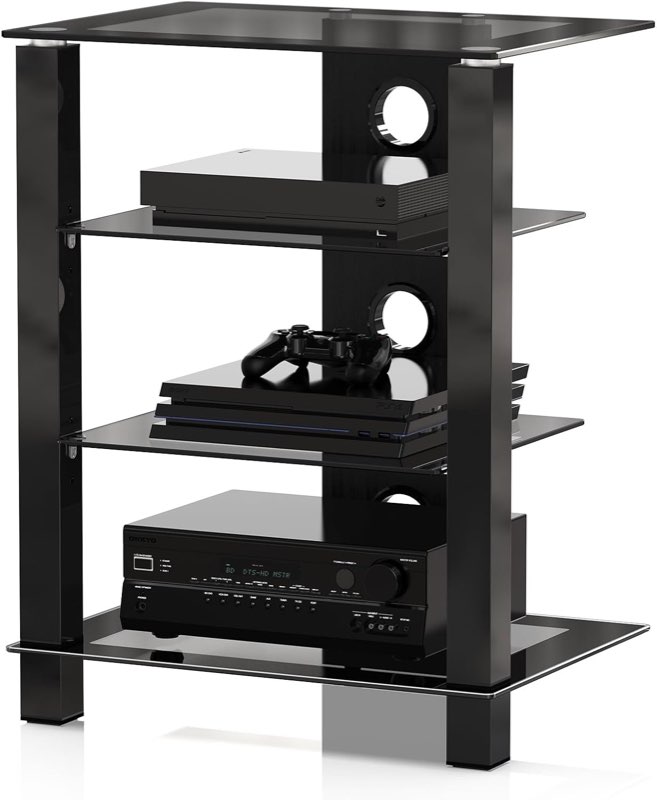 FITUEYES Glas-HiFi-Rack AS406003GB, 57 × 42 × 73,9 cm