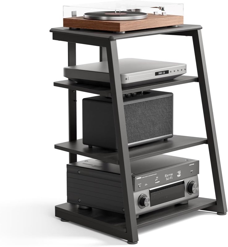 FITUEYES Holz-Stahl-Rack, schwarz, 61 × 52 × 78 cm