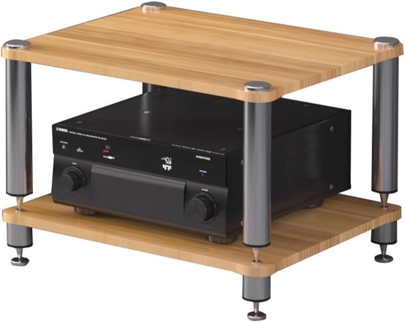 Easnuroz HiFi-Ständer, 2 Ebenen, 60 × 48 × 38 cm