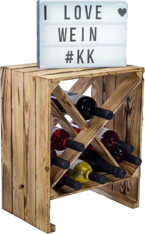 Kistenkolli Altes Land Kistenkolli Weinregal X geflammt, 50 × 40 × 27 cm