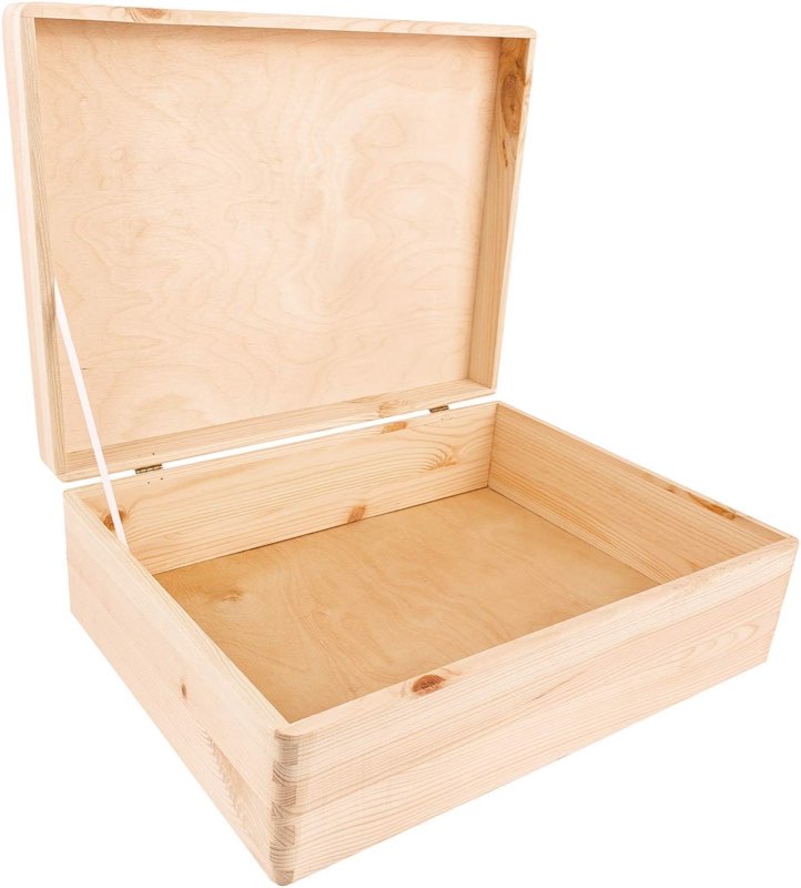 Creative Deco Holzkiste mit Deckel, 40 × 30 × 14 cm