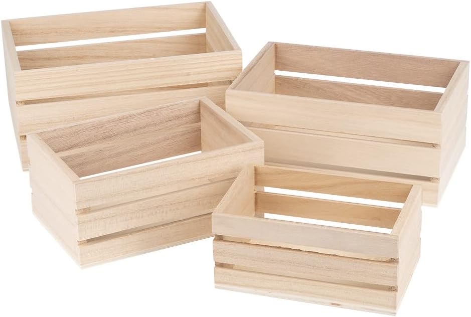 Ideen mit Herz 4 kleine Holzkisten, bis 18,8 × 13 × 8,8 cm