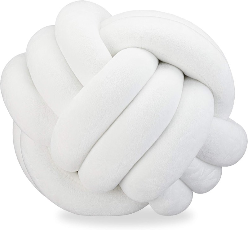 Relaxdays Knotenkissen, geknotetes Kissen für Sofa, dekorativ, skandinavisch, Zierkissen Knoten, Ø 25 cm, versch. Farben