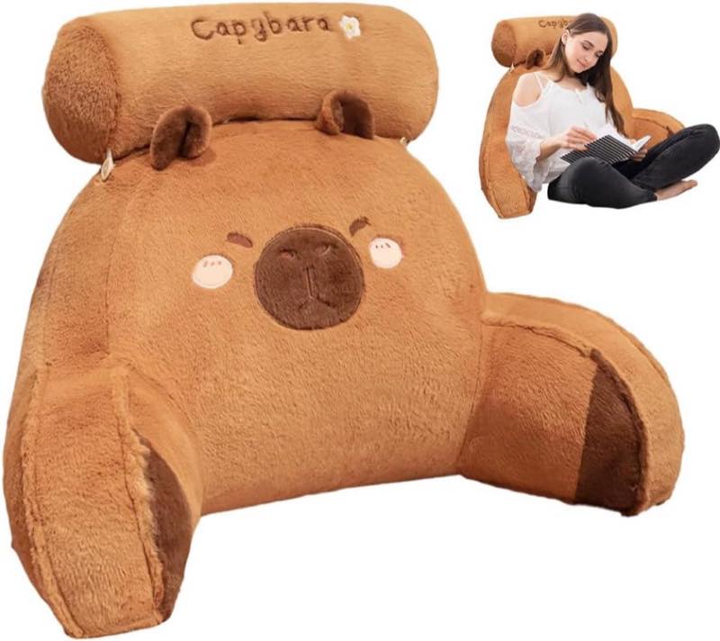 Foreverup Capybara Lesekissen mit Nacken- und Armstütze, 60 × 40 cm