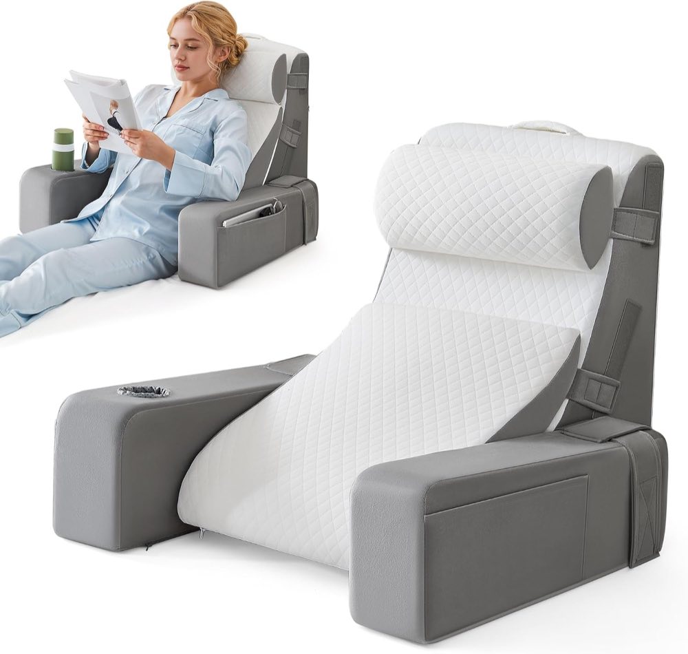 Dorifine Lesekissen für Bett und Sofa mit abnehmbarer Nackenrolle und Armlehne, 5PCS