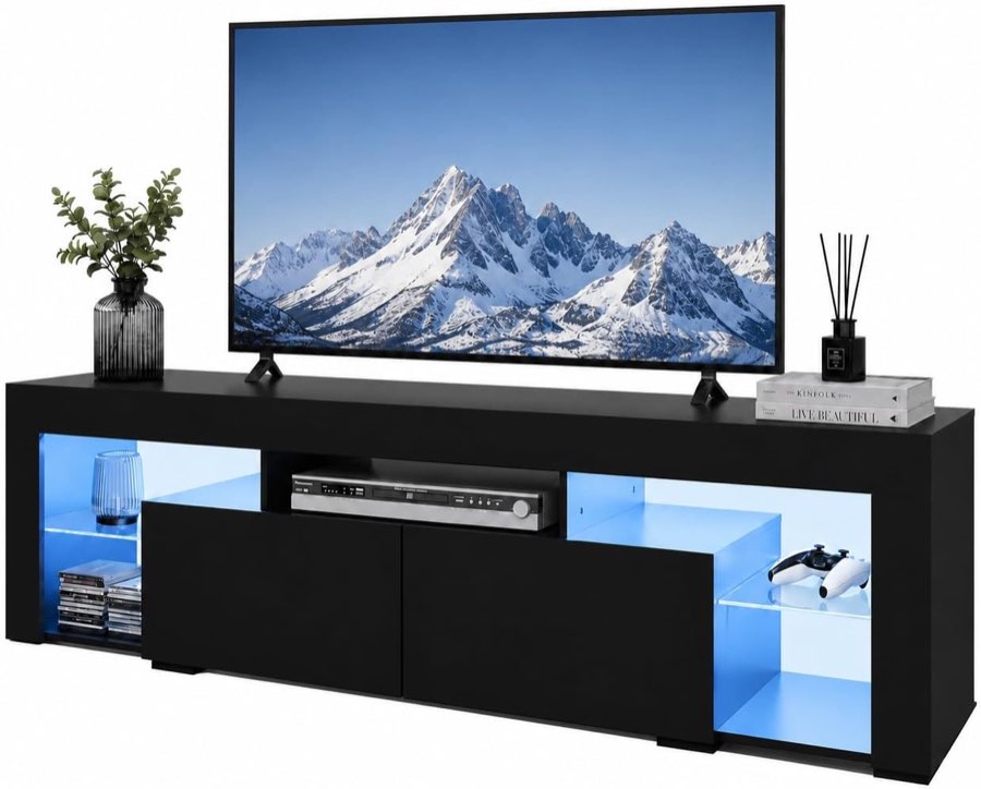 WLIVE LED-Lowboard, Schwarz, 160 cm