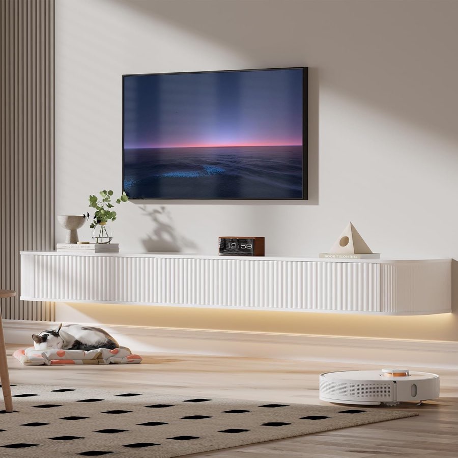 PURFINO Hängelowboard, Weiß, 200 cm