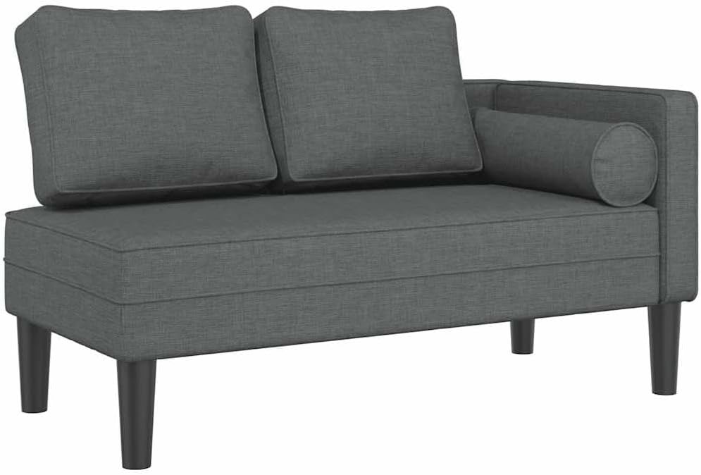 vidaXL Chaiselongue mit Kissen Dunkelgrau Stoff