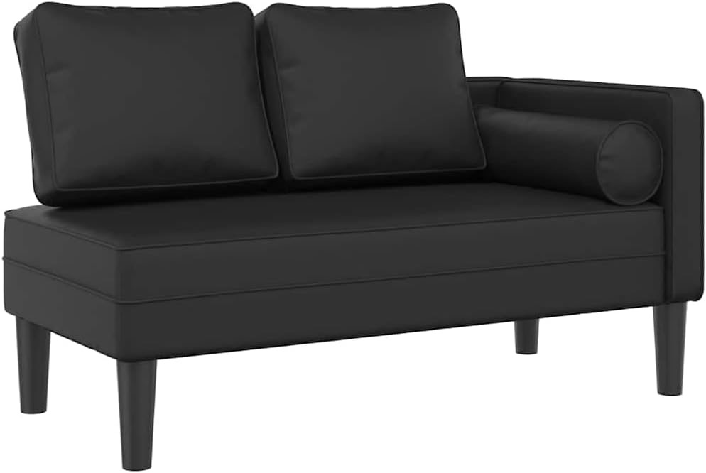 vidaXL vidaXL Chaiselongue mit Kissen Schwarz Kunstleder - Produktbild