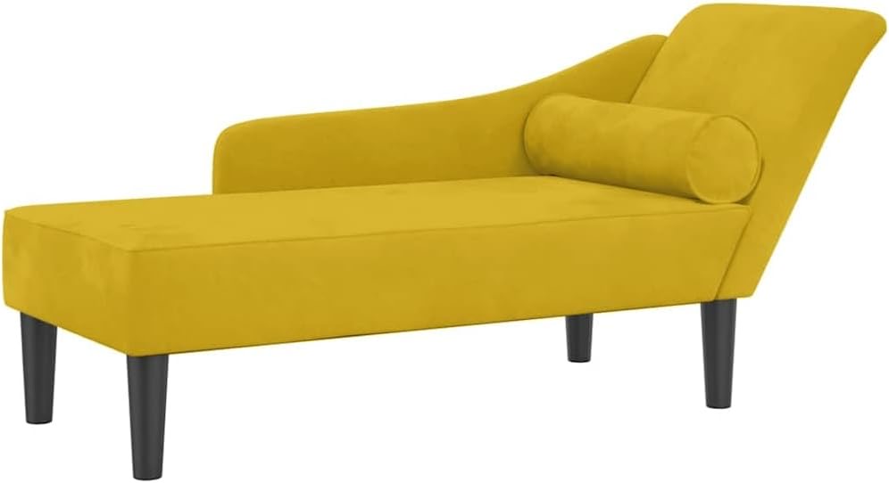 vidaXL Chaiselongue mit Kissen Gelb Samt