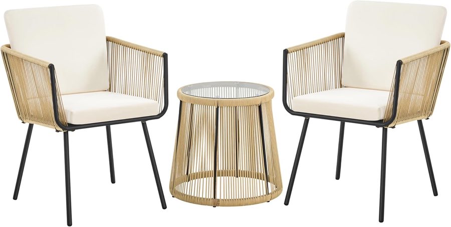 Yaheetech Yaheetech 3-teiliges Rattan-Balkonset