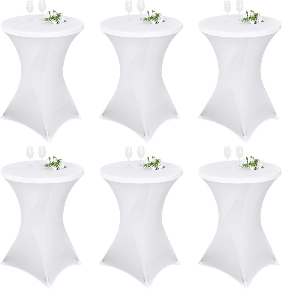 Pesonlook Pesonlook 6er-Set Stretch-Husse Weiß Ø 80–85 cm