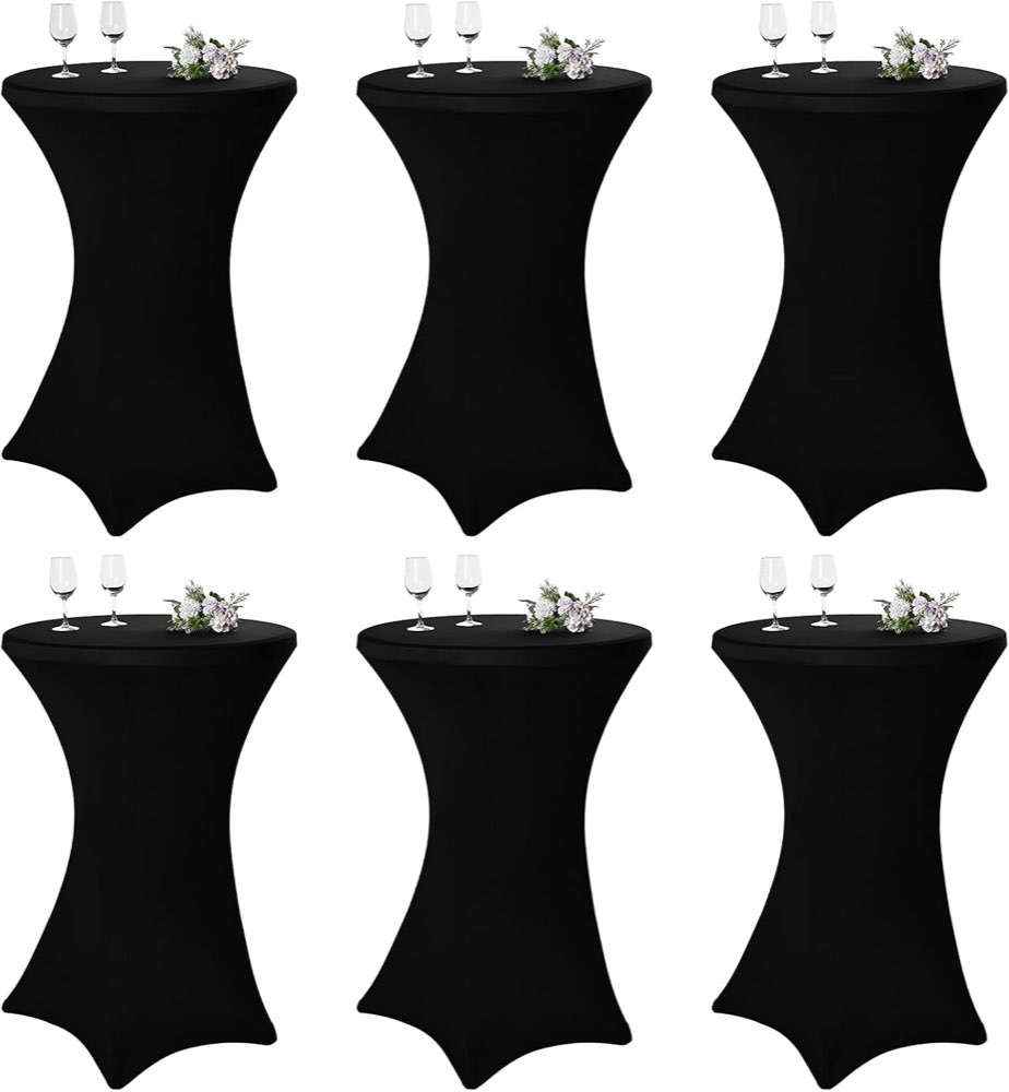 Pesonlook 6er-Set Stretch-Husse Schwarz Ø 80–85 cm