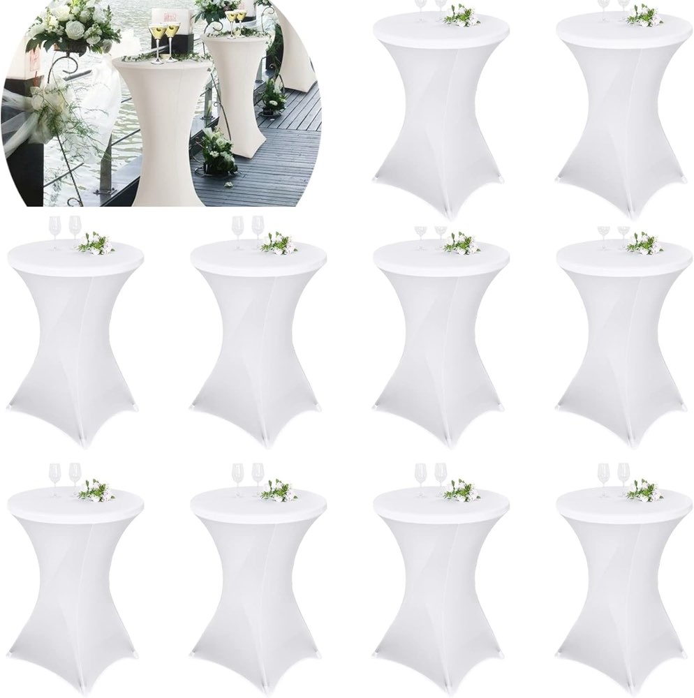 Pesonlook 10er-Set Stretch-Husse Weiß Ø 80–85 cm