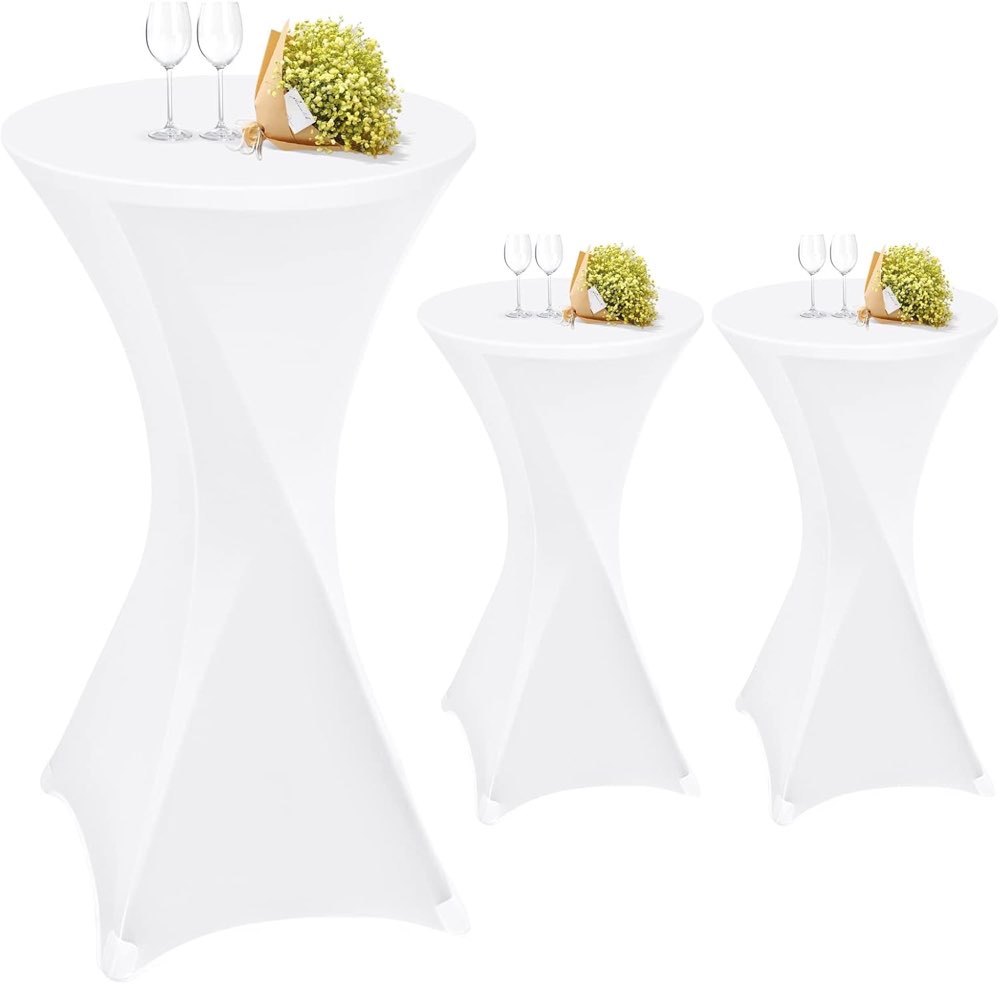 Teruntrue Teruntrue 3er-Set Stretch-Husse Weiß Ø 60–65 cm