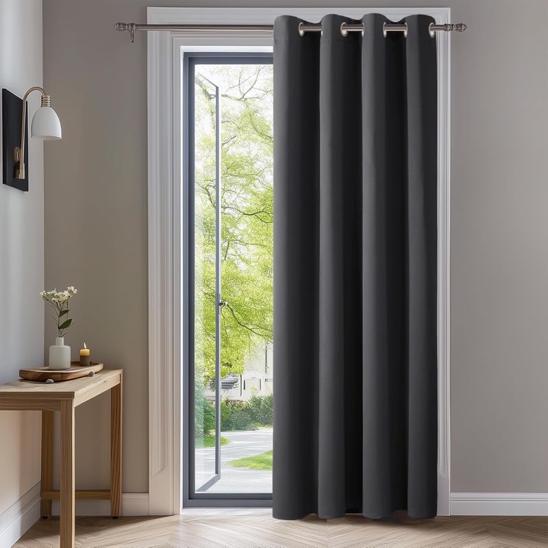 Deconovo Türvorhang Dunkelgrau 214 × 132 cm