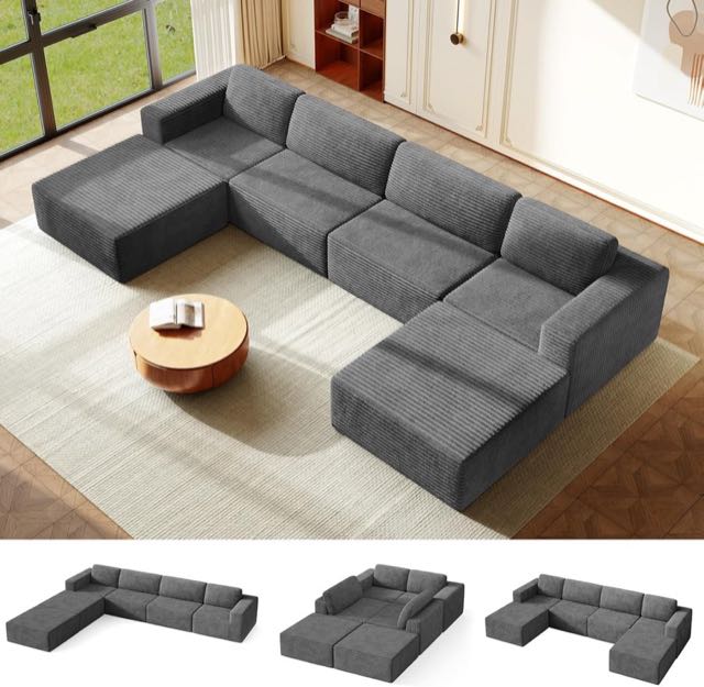 Vesgantti Vesgantti modulares U-Ecksofa 404 cm, Grau