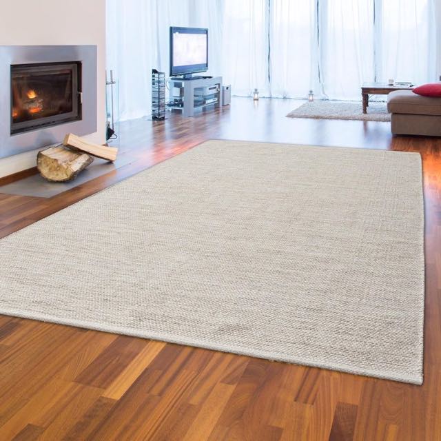 Teppich-Traum Teppich-Traum Woll-Teppich Cremebeige 160 × 230 cm