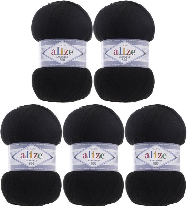 Rome Yarn Lanagold 800 Schwarz