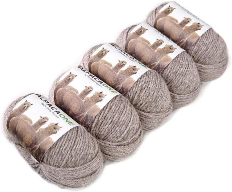AlpacaOne Baby Alpaka Sand, 5 × 50 g