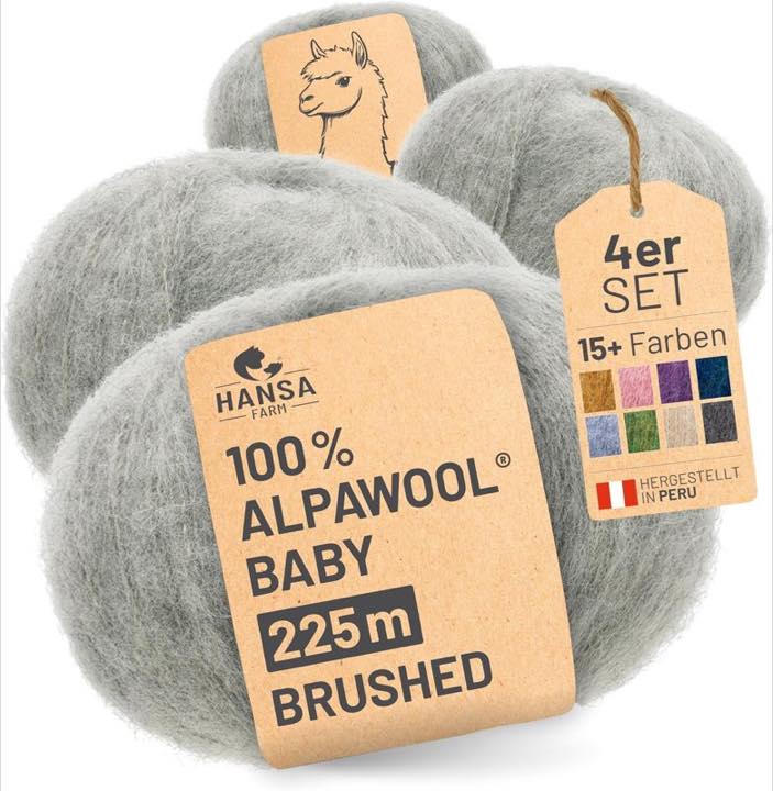 HANSA-FARM Alpawool Baby Alpaka Brushed Silbergrau