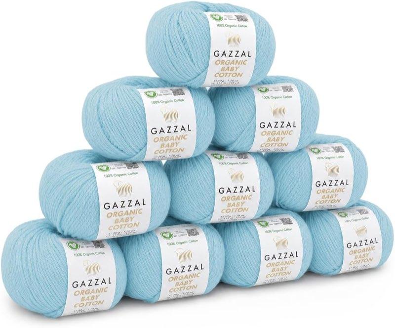 Gazzal Organic Baby Cotton, 10 × 50 g
