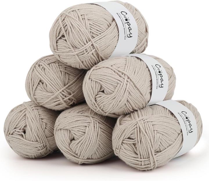 Coopay Baumwollgarn, 6 x 50 g, Beige