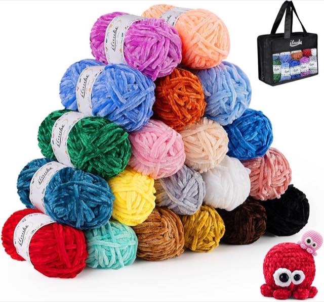 ilauke Chenille-Set 20 × 30 g, mehrfarbig