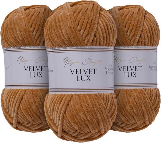 Utopia Crafts Velvet Lux 3 × 100 g, warmbraun