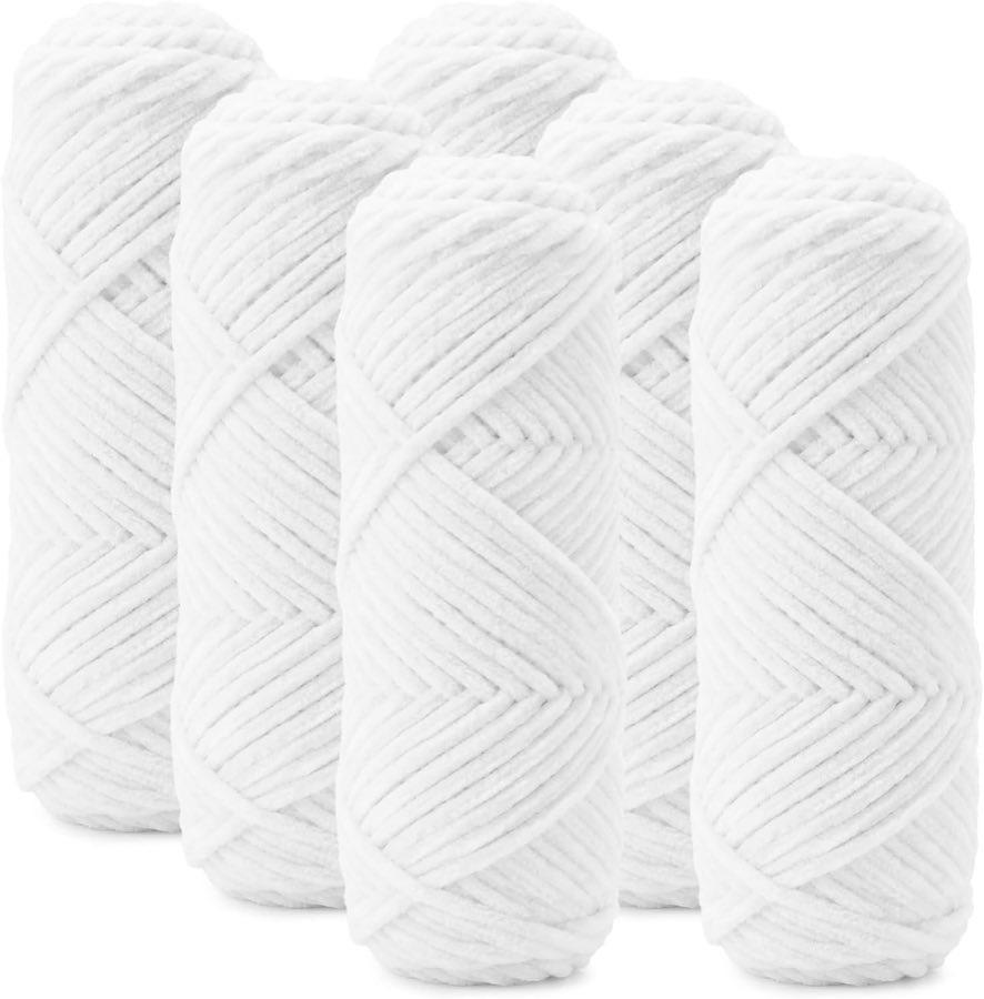 Lighterday Chenille 6 × 100 g, reinweiß