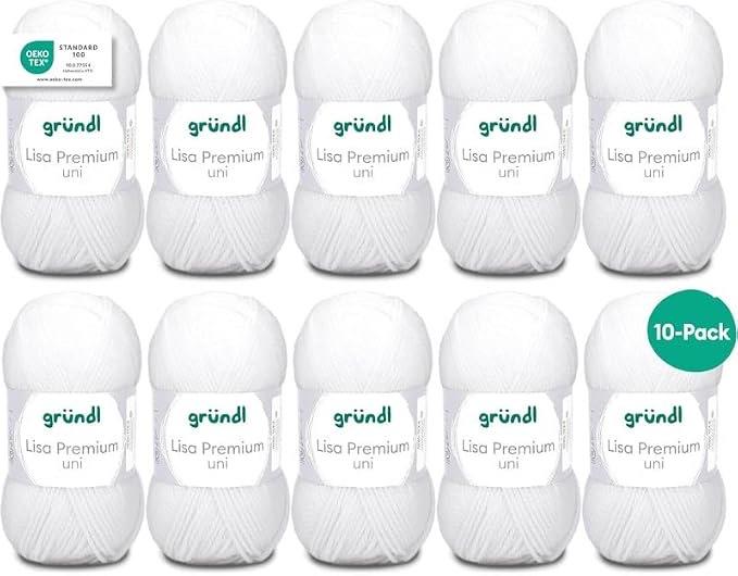 Gründl Lisa Premium uni Weiß, 10 × 50 g