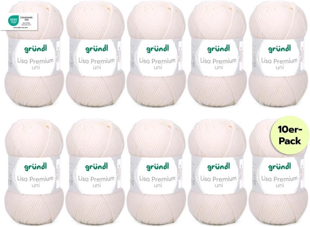 Lisa Premium uni Creme, 10 × 50 g