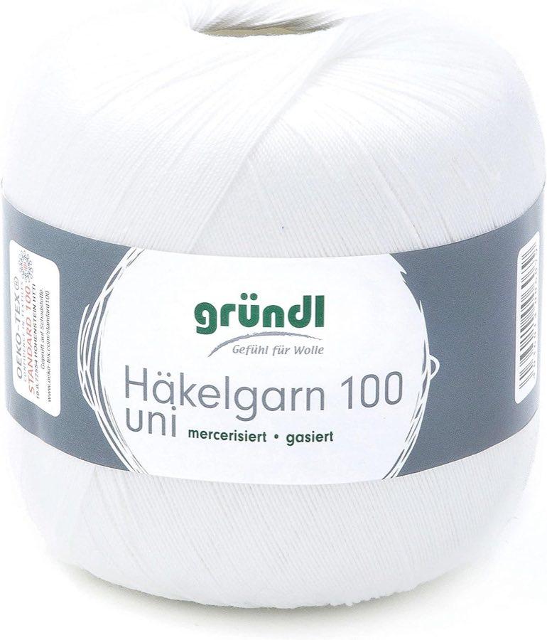 Gründl Häkelgarn 100, 1 Knäuel 100 g, weiß