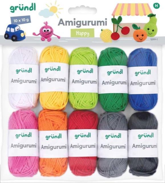 Gründl Amigurumi Baumwolle, bunt, 10 Mini-Knäuel