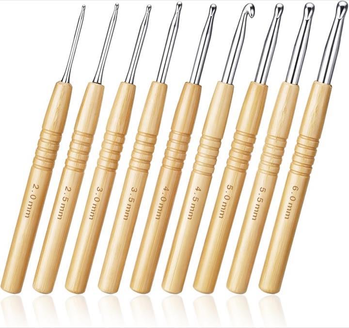 Cobee Häkelnadelset, 9 Stück, 2–6 mm