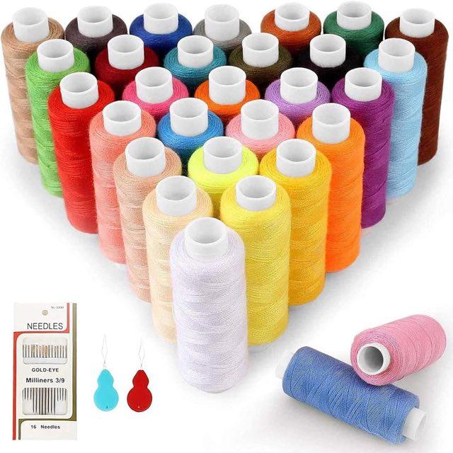 SOLEDI Nähgarn, 30 Farben, mit Nadeln
