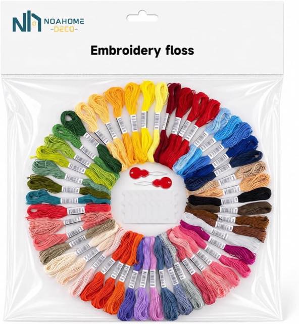 Noa Home Deco Noa Home Deco Stickgarn-Set, 50 Farben mit Nadeln
