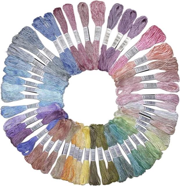 Stickgarn-Set 50 Pastellfarben à 8 m