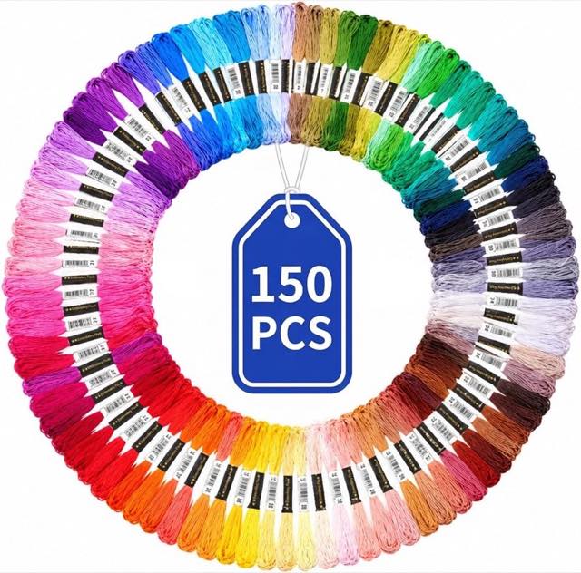 Weabisoo Stickgarn-Set, 150 Farben à 8 m