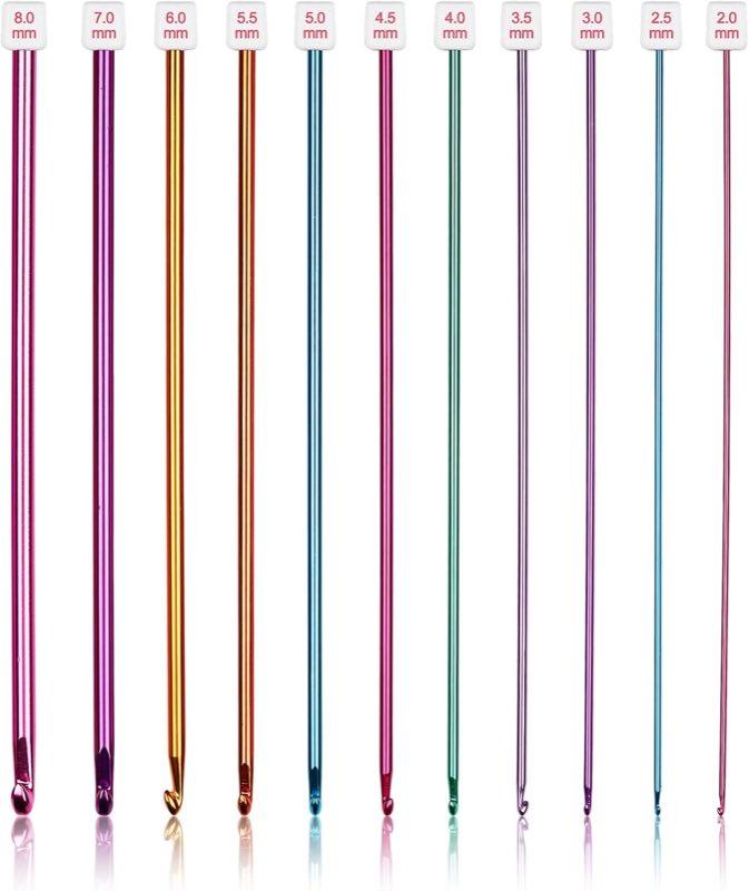 Coopay Coopay Tunesische Häkelnadeln, 11 Stück, 2–8 mm