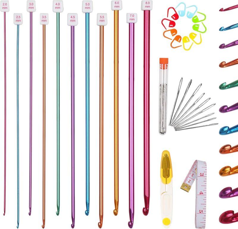 Coopay Coopay Tunesische Häkelnadeln mit Zubehör, 2–8 mm