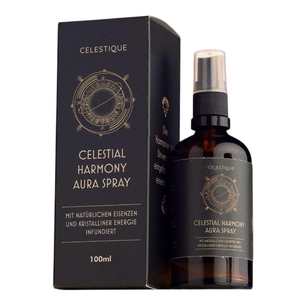 Celestial Harmony Aura Spray - Handgemacht in Österreich mit Lavendelöl, Rosenwasser & Kristallen - Natürlicher und Energetischer Raumduft für Entspannung, Achtsamkeit und Wohlbefinden